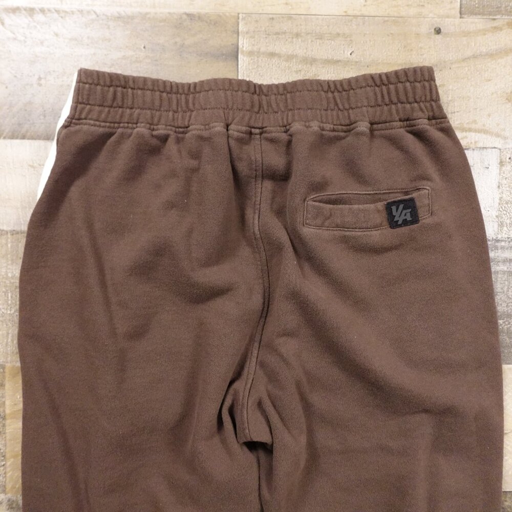 YoungLA 90s Tear Away Joggers Men’s XL Brown Cream Snap Track Pants 28” Inseam - Picture 11 of 12